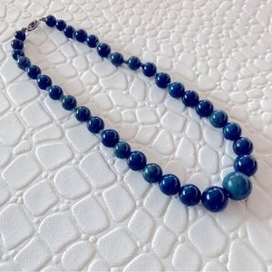 Genuine Lapis Lazuli graduated bead necklace